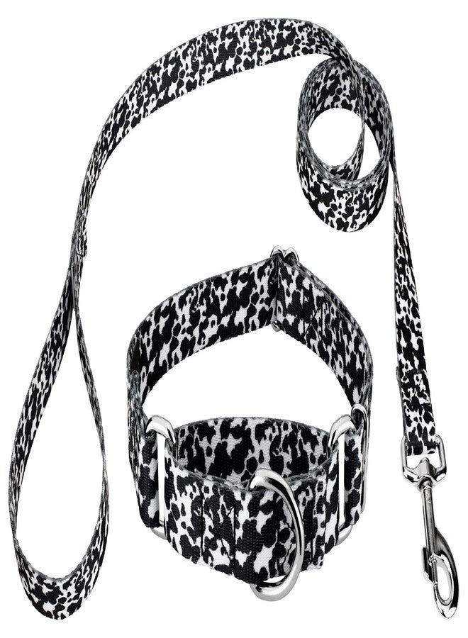 كانتري بروك ديزاين طوق ومقود للكلاب من Country Brook Petz - بتصميم بقرة حلوب - مجموعة طبعات حيوانية تتميز بتصاميم برية (1 بوصة، كبير) - Image 1